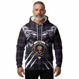 Nairn Tartan Crest Hoodie Ferocious Lion Style