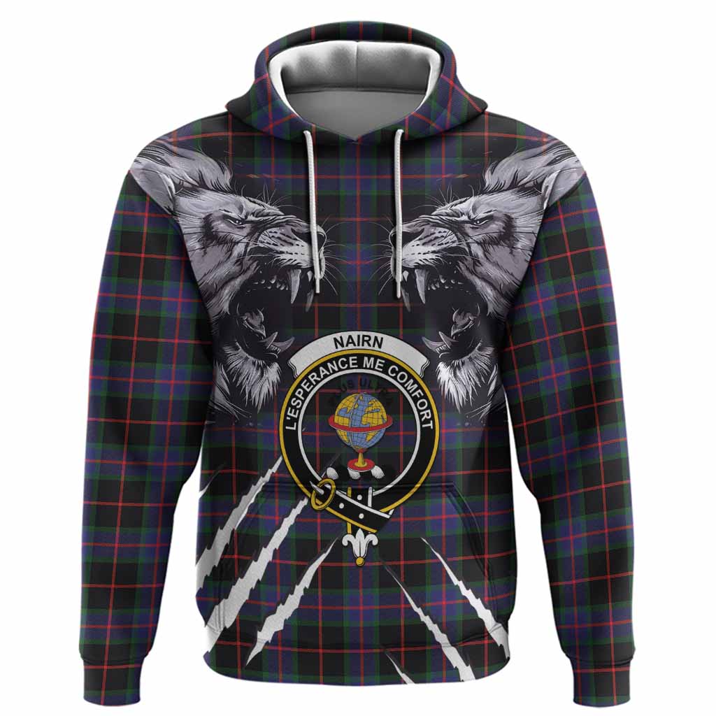 Nairn Tartan Crest Hoodie Ferocious Lion Style