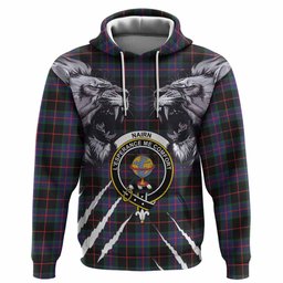 Nairn Tartan Crest Hoodie Ferocious Lion Style