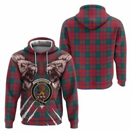 Fotheringham (Fotheringhame) Tartan Crest Hoodie Ferocious Lion Style