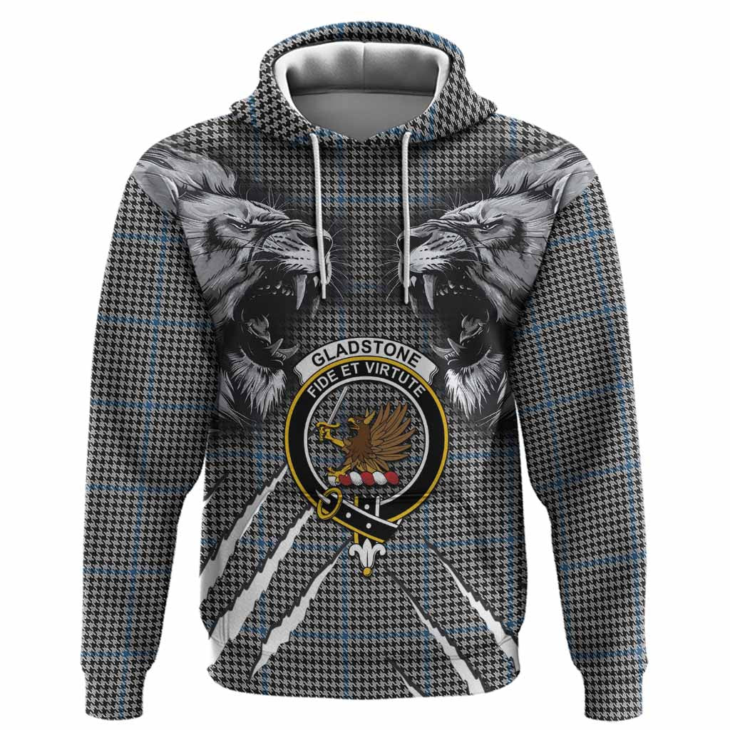 Gladstone (Gladstanes) Tartan Crest Hoodie Ferocious Lion Style