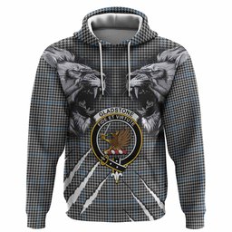 Gladstone (Gladstanes) Tartan Crest Hoodie Ferocious Lion Style
