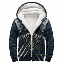 MacKinlay (McKinlay) Tartan Crest Sherpa Hoodie Ferocious Lion Style