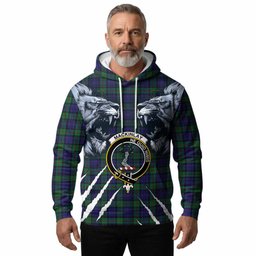 MacKinlay (McKinlay) Tartan Crest Hoodie Ferocious Lion Style