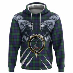 MacKinlay (McKinlay) Tartan Crest Hoodie Ferocious Lion Style
