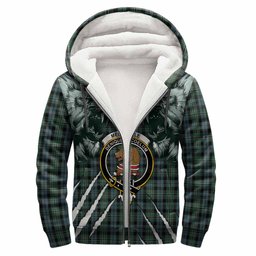 Melville Tartan Crest Sherpa Hoodie Ferocious Lion Style