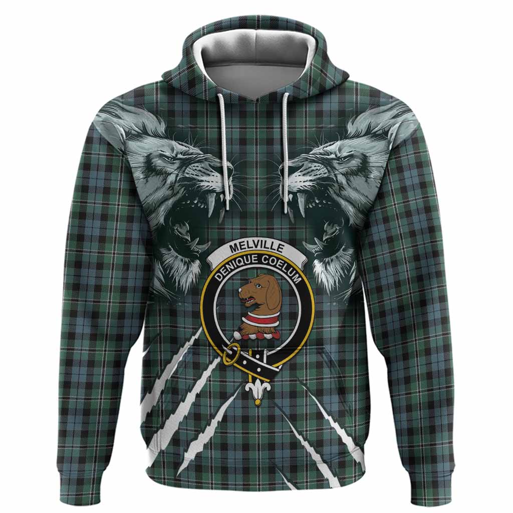 Melville Tartan Crest Hoodie Ferocious Lion Style