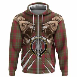 Strange (Strang) Tartan Crest Hoodie Ferocious Lion Style