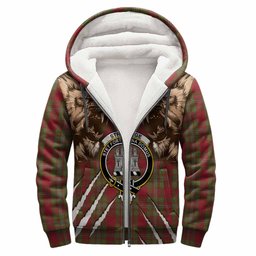 Strange (Strang) Tartan Crest Sherpa Hoodie Ferocious Lion Style