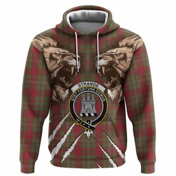 Strange (Strang) Tartan Crest Hoodie Ferocious Lion Style