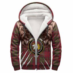 Stewart (Stuart) of Appin Tartan Crest Sherpa Hoodie Ferocious Lion Style