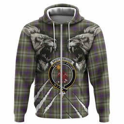 Spottiswood Tartan Crest Hoodie Ferocious Lion Style