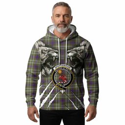 Spottiswood Tartan Crest Hoodie Ferocious Lion Style