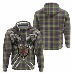 Spottiswood Tartan Crest Hoodie Ferocious Lion Style