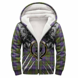 Turnbull Tartan Crest Sherpa Hoodie Ferocious Lion Style