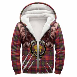 Wauchope Tartan Crest Sherpa Hoodie Ferocious Lion Style