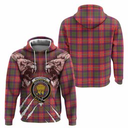 Wauchope Tartan Crest Hoodie Ferocious Lion Style