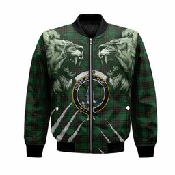 Ged Tartan Crest Bomber Jacket Ferocious Lion Style
