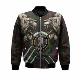 Hall Tartan Crest Bomber Jacket Ferocious Lion Style