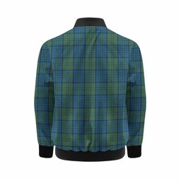 Lockhart Tartan Crest Kid Bomber Jacket Ferocious Lion Style