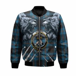 Garden (Gardyne) Tartan Crest Bomber Jacket Ferocious Lion Style