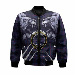 Morgan Tartan Crest Bomber Jacket Ferocious Lion Style