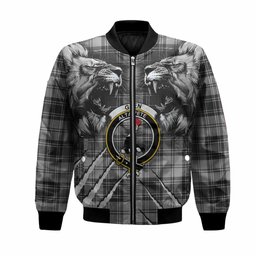 Glen Tartan Crest Bomber Jacket Ferocious Lion Style
