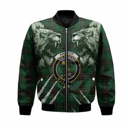 Kinloch Tartan Crest Bomber Jacket Ferocious Lion Style