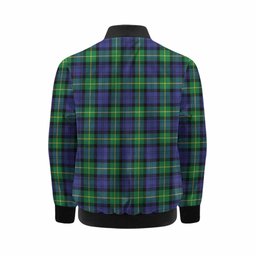 Meldrum Tartan Crest Kid Bomber Jacket Ferocious Lion Style