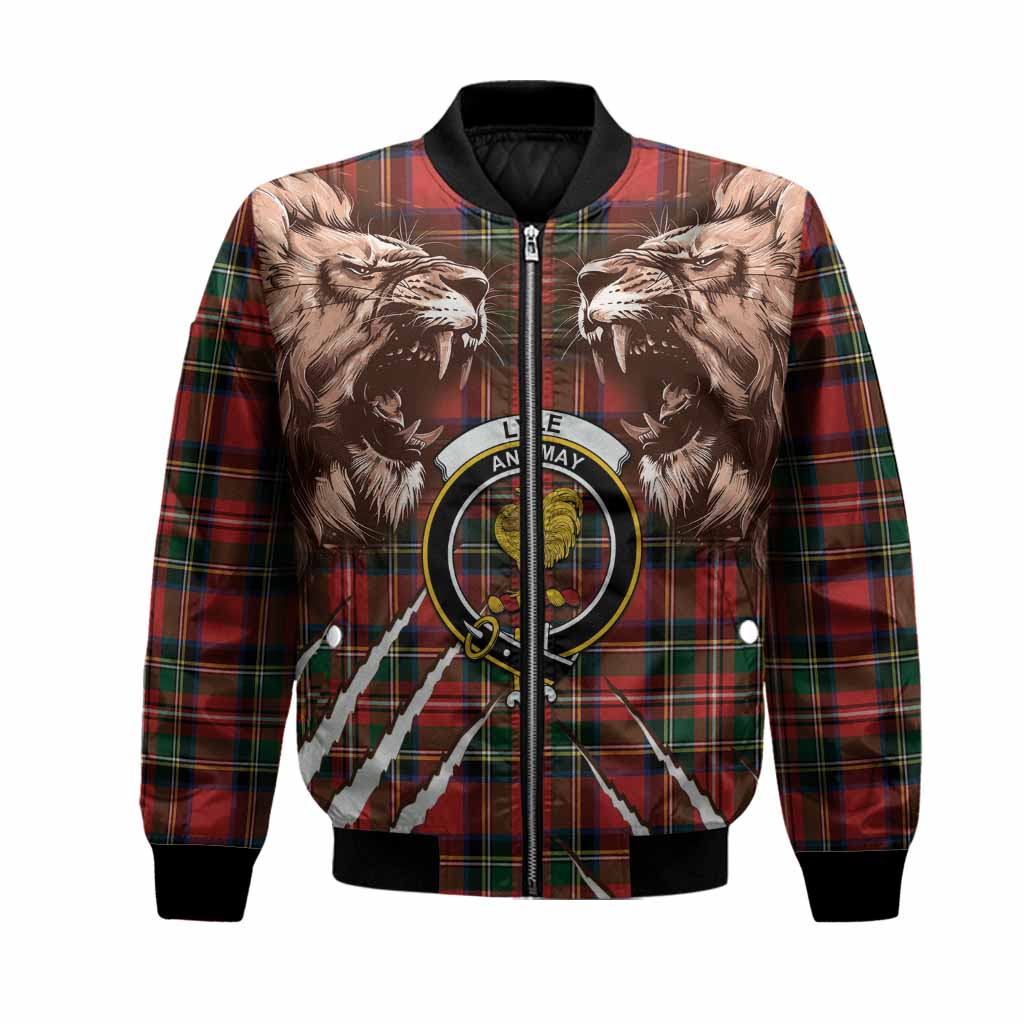 Lyle Tartan Crest Bomber Jacket Ferocious Lion Style