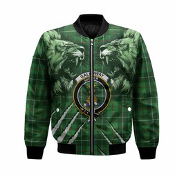 Galloway Tartan Crest Bomber Jacket Ferocious Lion Style