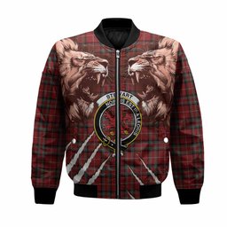 Stewart (Stuart) of Bute Tartan Crest Bomber Jacket Ferocious Lion Style