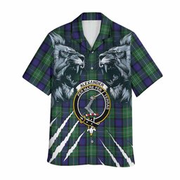 Alexander Tartan Crest Hawaiian Shirt Ferocious Lion Style