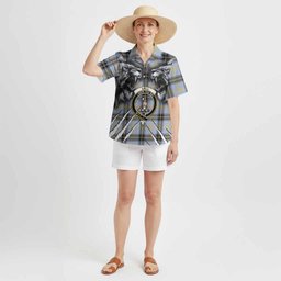 Bell Tartan Crest Hawaiian Shirt Ferocious Lion Style