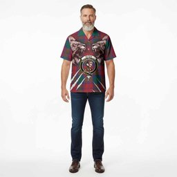 Byres (Byses) Tartan Crest Hawaiian Shirt Ferocious Lion Style