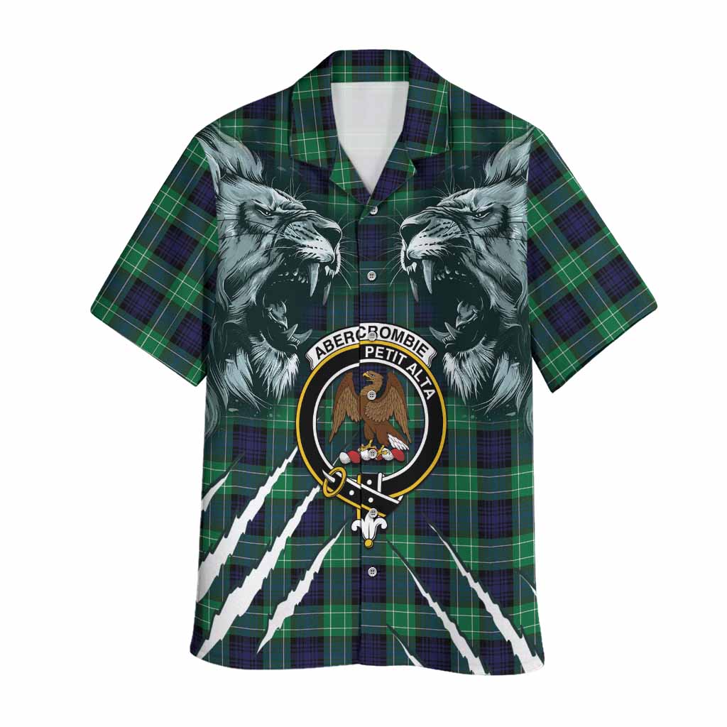 Abercrombie Tartan Crest Hawaiian Shirt Ferocious Lion Style