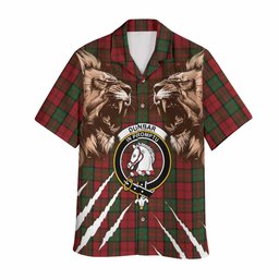 Dunbar Tartan Crest Hawaiian Shirt Ferocious Lion Style
