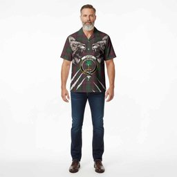 Cairns Tartan Crest Hawaiian Shirt Ferocious Lion Style