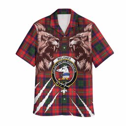 Belshes (Belsches) Tartan Crest Hawaiian Shirt Ferocious Lion Style