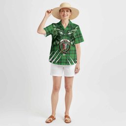 Boyle Tartan Crest Hawaiian Shirt Ferocious Lion Style