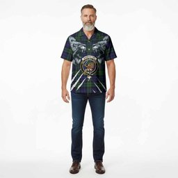 Bannatyne Tartan Crest Hawaiian Shirt Ferocious Lion Style