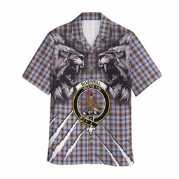 Boswell Tartan Crest Hawaiian Shirt Ferocious Lion Style