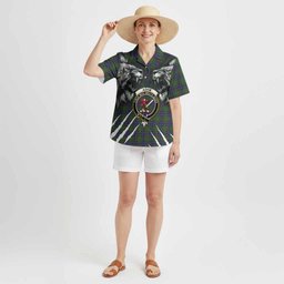 Adam Tartan Crest Hawaiian Shirt Ferocious Lion Style