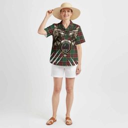 Baxter Tartan Crest Hawaiian Shirt Ferocious Lion Style