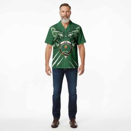 Don Tartan Crest Hawaiian Shirt Ferocious Lion Style