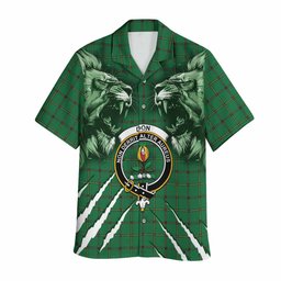 Don Tartan Crest Hawaiian Shirt Ferocious Lion Style