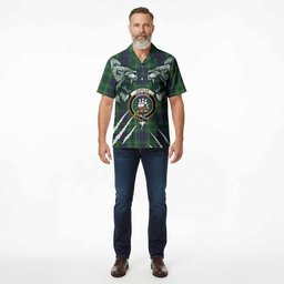 Duncan Tartan Crest Hawaiian Shirt Ferocious Lion Style