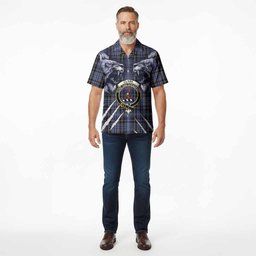 Clark (Clarke) Tartan Crest Hawaiian Shirt Ferocious Lion Style