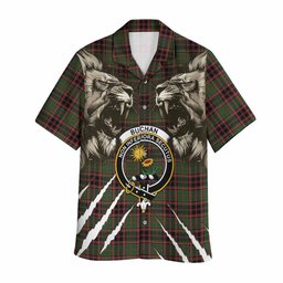 Buchan Tartan Crest Hawaiian Shirt Ferocious Lion Style
