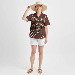 Drummond Tartan Crest Hawaiian Shirt Ferocious Lion Style